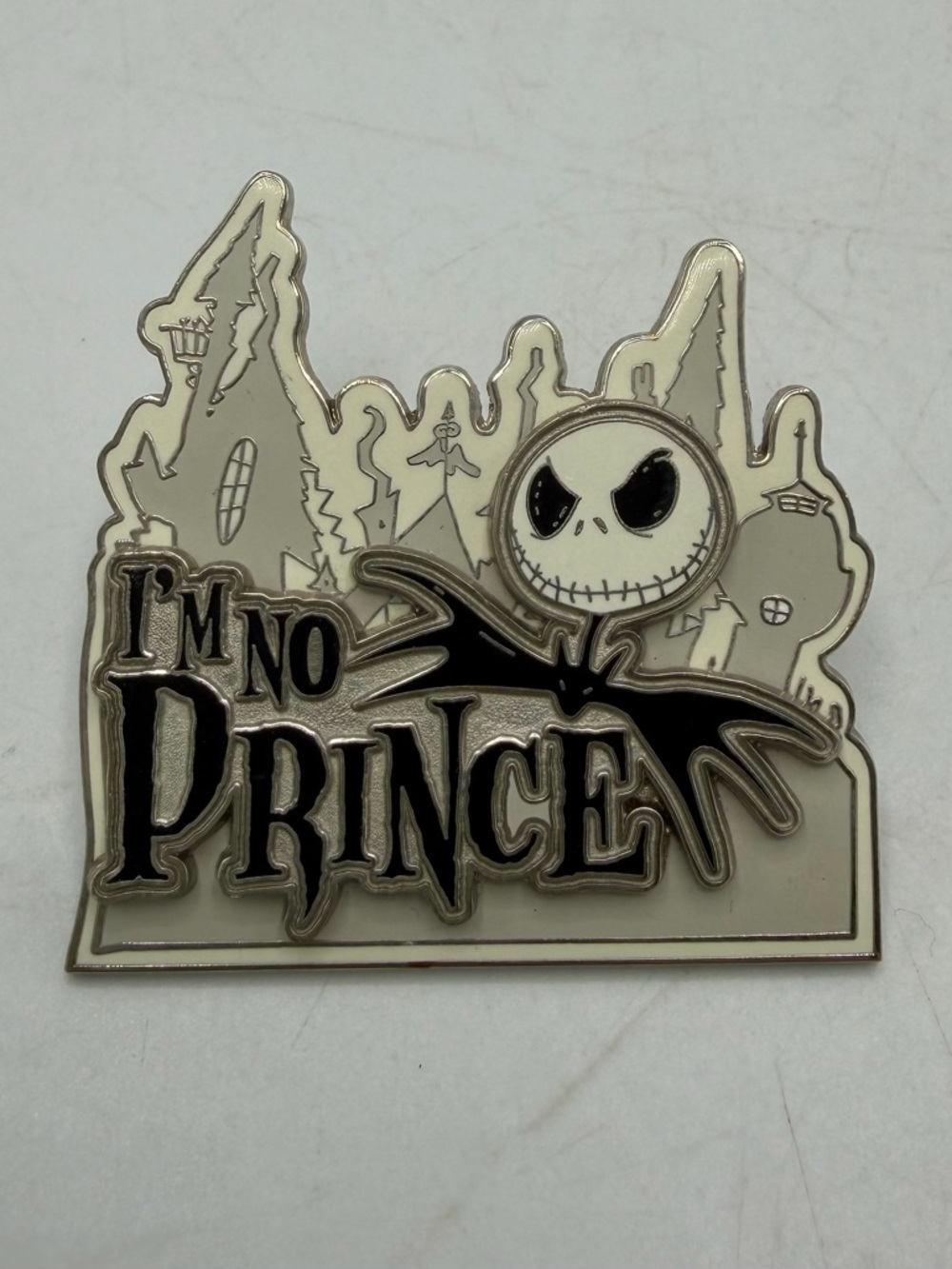 I'm No Prince Jack Skellington Enamel Pin - White & Black